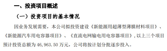 銅峰電子發(fā)布公告 擬4.7億元投資建設(shè)三個(gè)項(xiàng)目